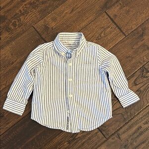 Janie and Jack Navy Striped Button Down Shirt